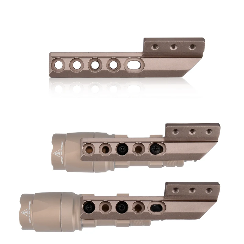 Interruptor de presión de botón de aluminio CNC, interruptor de presión de 45 °, Base de montaje Offset M300A M600C, linterna LED con ajuste de Metal de 20mm, riel Picatinny - imagen 5
