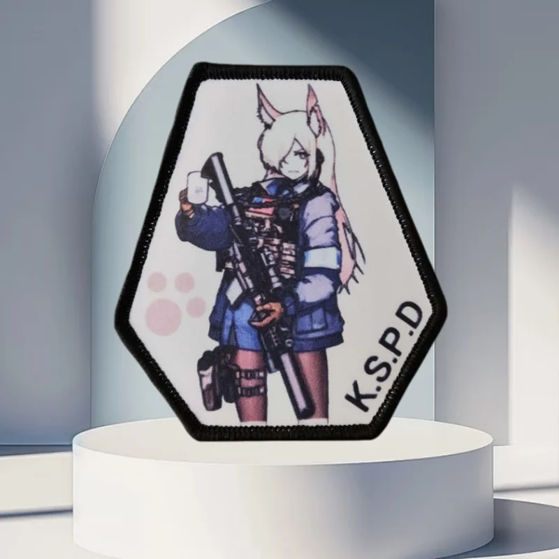 Parche con estampado de Chica de Anime, brazalete decorativo táctico con gancho y bucle, insignia de moral, pegatinas para mochila, parches DIY para ropa - imagen 2