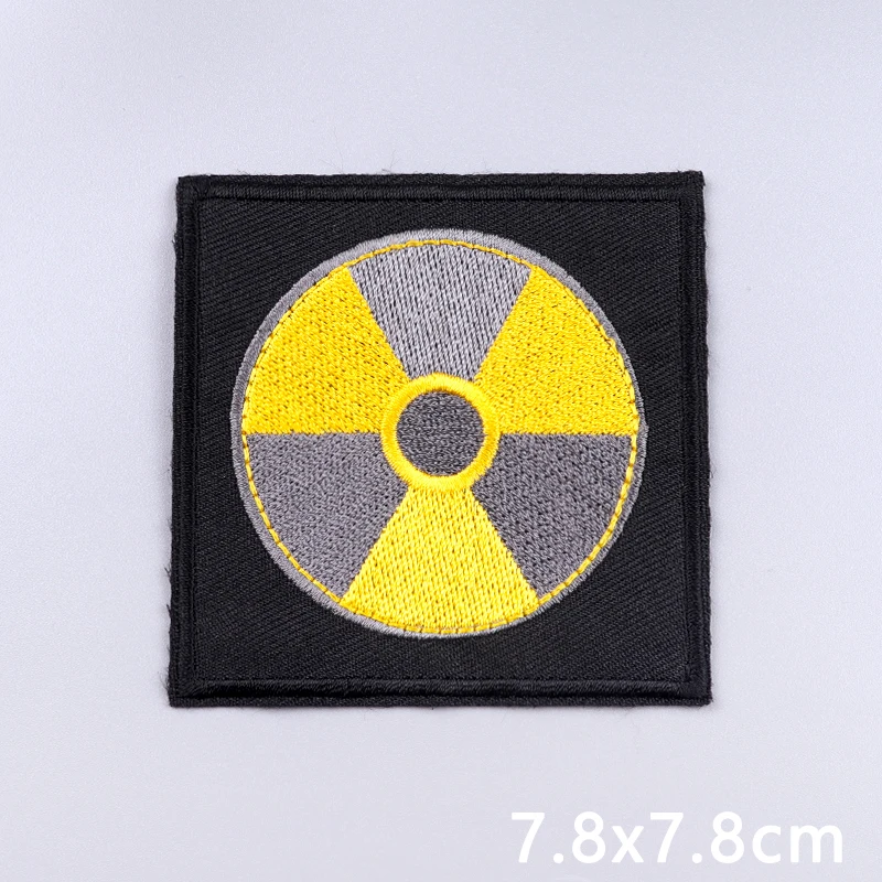 Parche bordado de radiación de planta de energía nuclear, parches termoadhesivos para planchar para ropa, insignias de costura/fusibles DIY - imagen 4