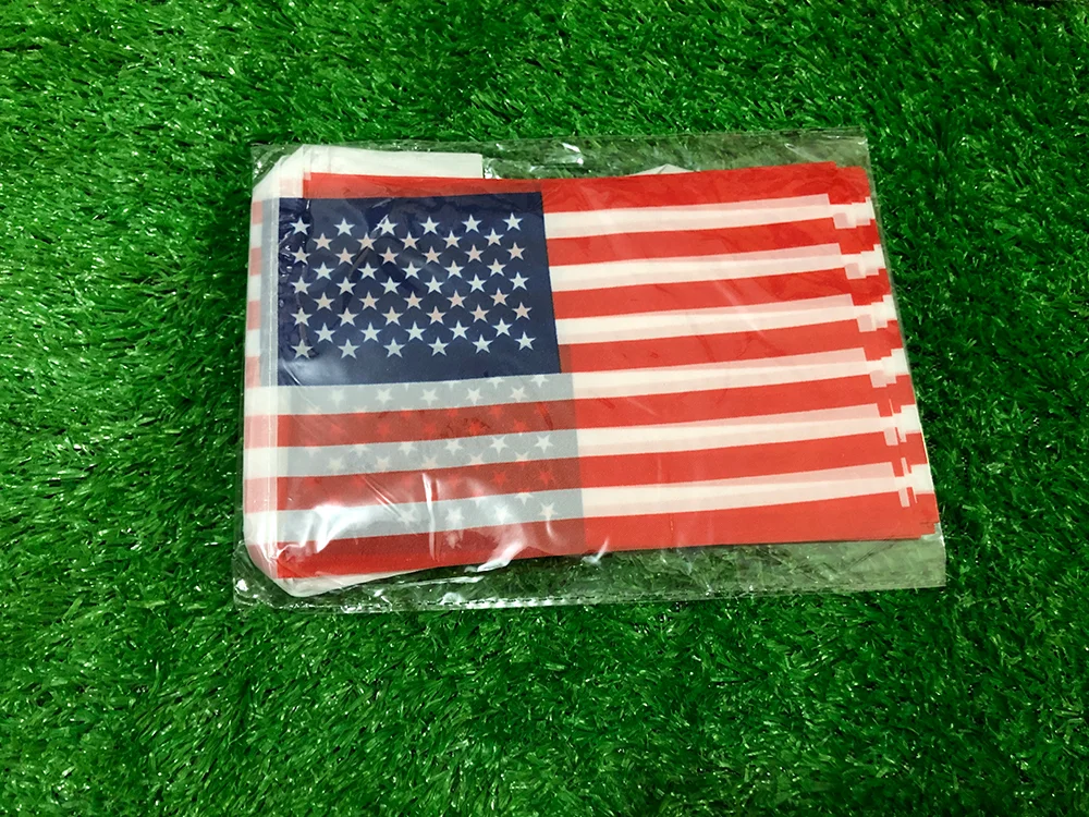 SKY FLAG USA banderines 20 piezas/ranura 14cm x 21cm bandera americana cuerda de Estados Unidos cuerda pequeña bandera voladora de poliéster - imagen 5