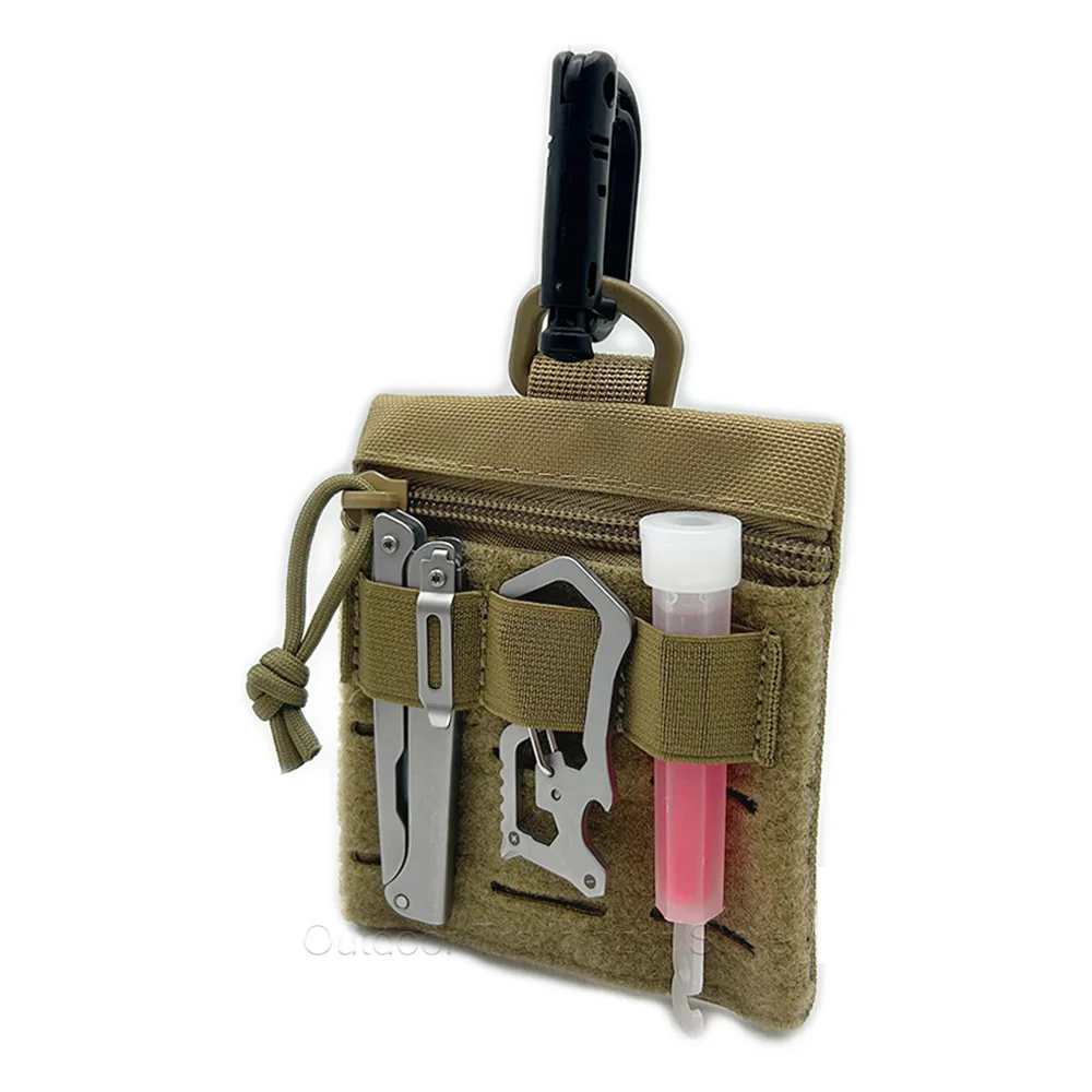Bolsa táctica Micro Molle con gancho y bucle, bolsa de almacenamiento portátil con hebilla D, billetera, herramientas EDC, chaleco de caza, bolsa de accesorios