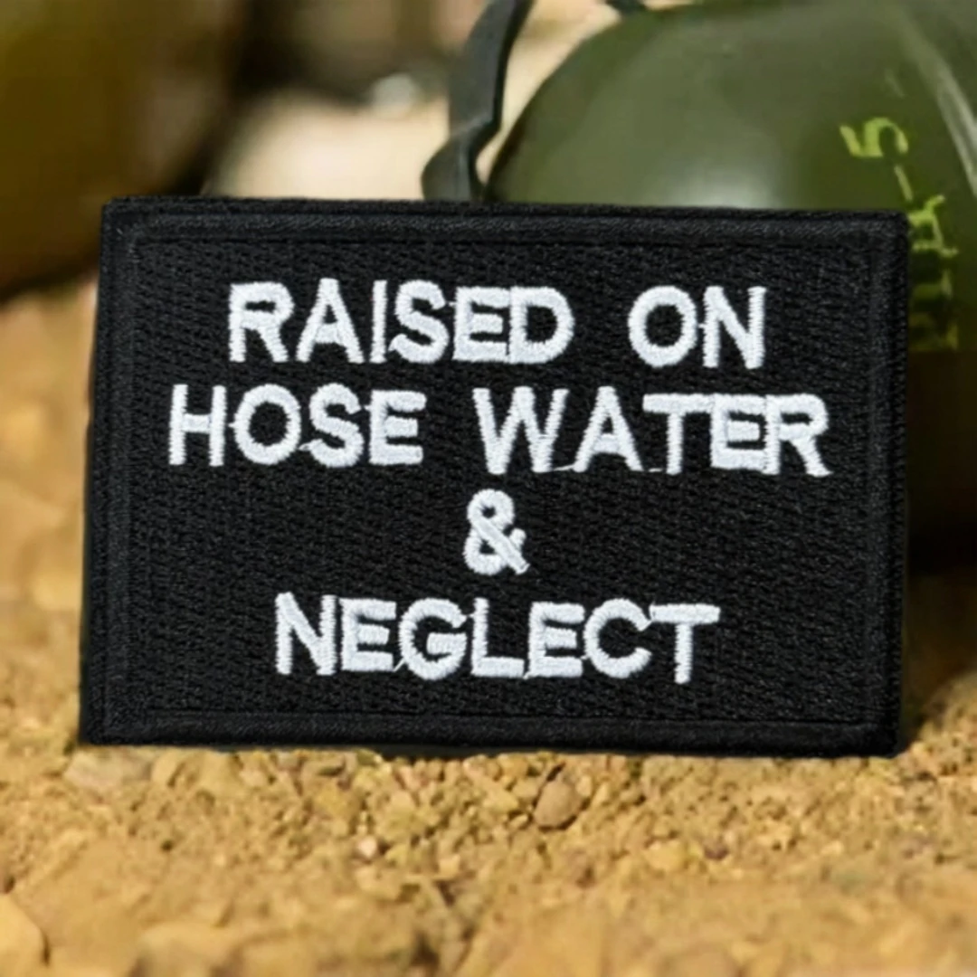 Parches de gancho y bucle de moral bordados levantados en neglect para ropa, insignia militar táctica, pegatina para mochila de EE. UU.