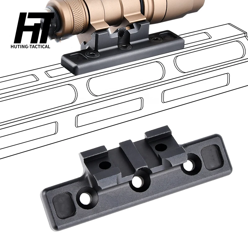 Linterna táctica M300 M600, Base de montaje adaptable Offset, compatible con KeyMod Mlok Rail, accesorios de Base de montaje de luz de explorador de caza Surfire - imagen 4