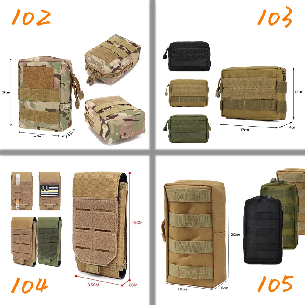 Bolsas tácticas Molle, riñonera para hombre, bolsa para teléfono, accesorios de caza y acampada, riñonera con cinturón, paquete EDC - imagen 2