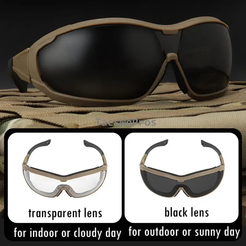 Gafas de tiro protección UV al aire libre caza senderismo montar deportes gafas de sol Airsoft CS táctico Paintball combate gafas - imagen 4