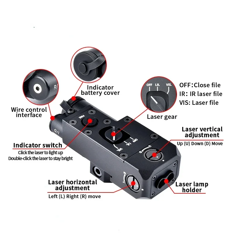 Combo de MIRA LÁSER IR de punto rojo y verde, CQBL-1 táctico, Surefire M300, M600, Rifle de caza con puntería, Arma de aluminio con soporte de luz - imagen 4