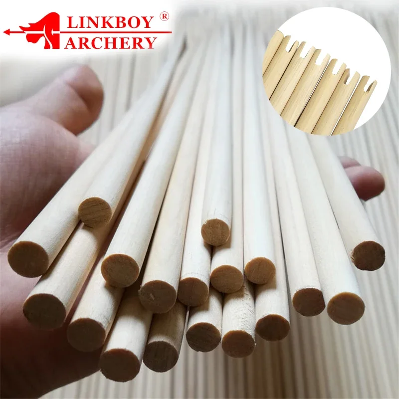 20 piezas eje de flecha de madera OD 8mm herramienta de bricolaje madera hecha a mano alta calidad tiro al aire libre práctica caza - imagen 3