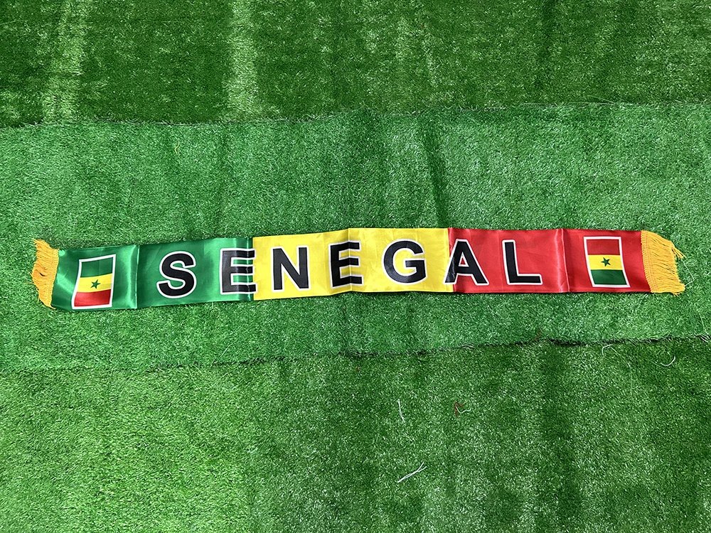 Bufanda Bandera de Senegal 2026, 14x135cm, Impresión Doble Cara, Satén, con Borlas, Ideal para Fútbol, Deportes y Eventos - imagen 5