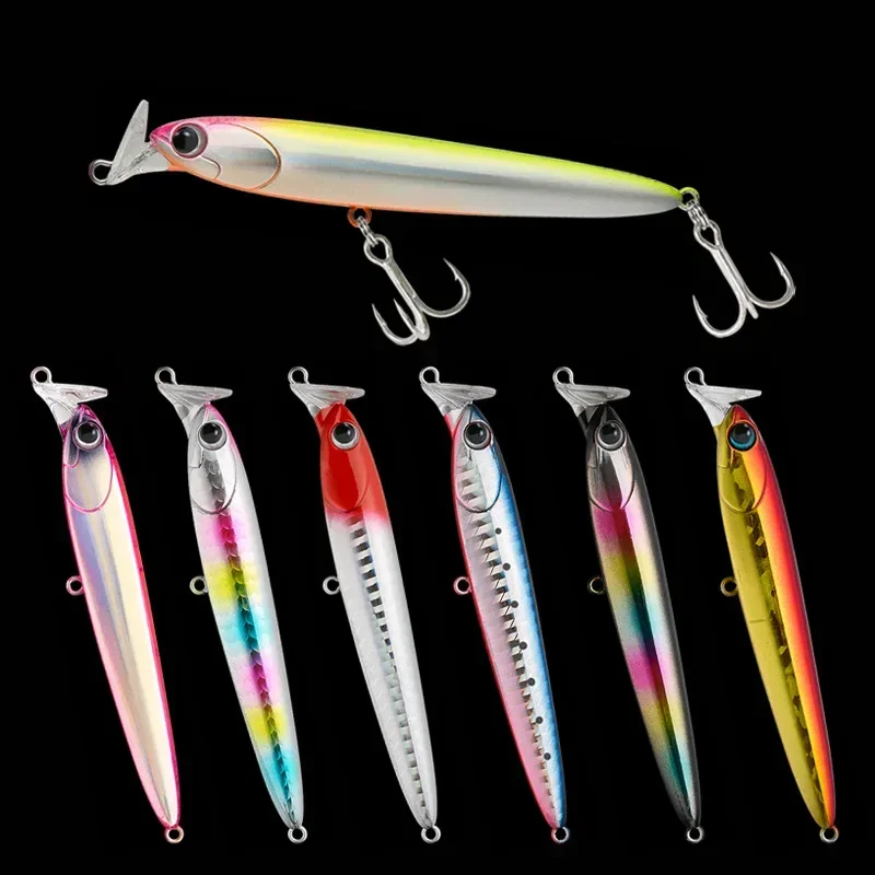 95MM 22G Señuelos de Pesca Minnow hundimiento Wobblers cebos duros artificiales ojos 3D cebos de Pesca herramientas de Pesca de agua salada Pesca - imagen 2
