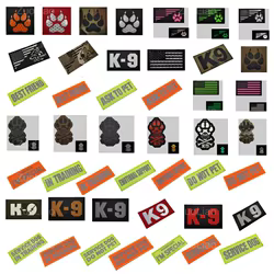 Correa para mascotas K9 de camuflaje reflectante IR, pegatina para perros de servicio, sello en entrenamiento, mochila con forma de pata de perro, parches de gancho para agregar a mascotas