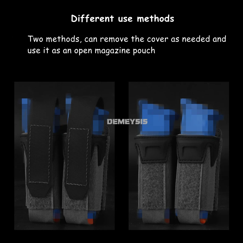 Bolsas tácticas para revistas de pistolas, 9mm, para exteriores, Airsoft, caza, tiro, MOLLE, bolsa individual doble Mag, bolsas de cintura portadoras - imagen 5