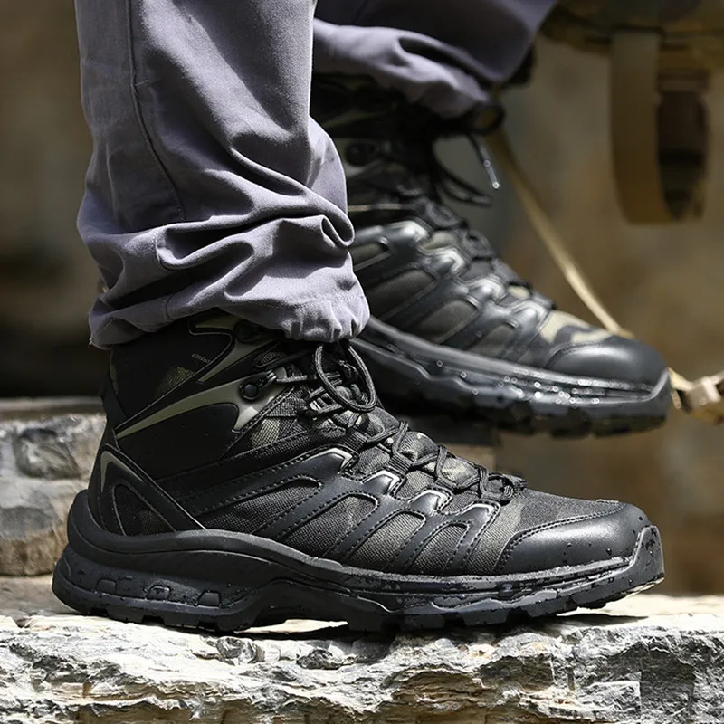 Botas de combate de camuflaje al aire libre, botas tácticas de desierto, zapatos de Entrenamiento Urbano para viajes, zapatillas de tobillo de senderismo para entusiastas militares - imagen 5