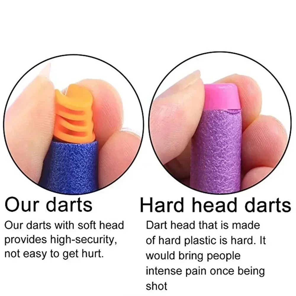 SOTNew balas de pistola de juguete EVA suave negra 7,2 cm * 1,3 cm dardos de repuesto para juguetes serie de armas Blasters regalo de Navidad para niños (nueva llegada) - imagen 3