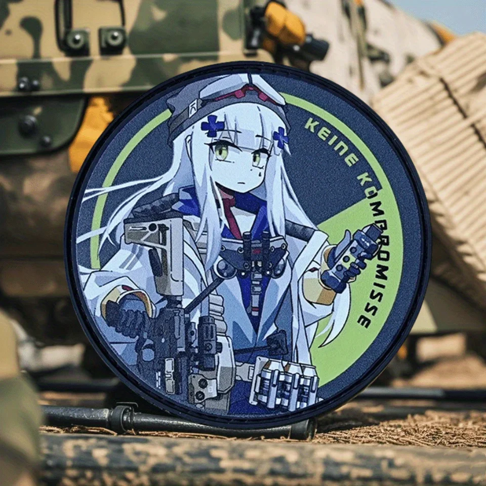 Parches de gancho y bucle impresos HK416, parche táctico de moral de primera línea para niñas, insignia militar, brazalete, pegatinas para mochila Chevron - imagen 3