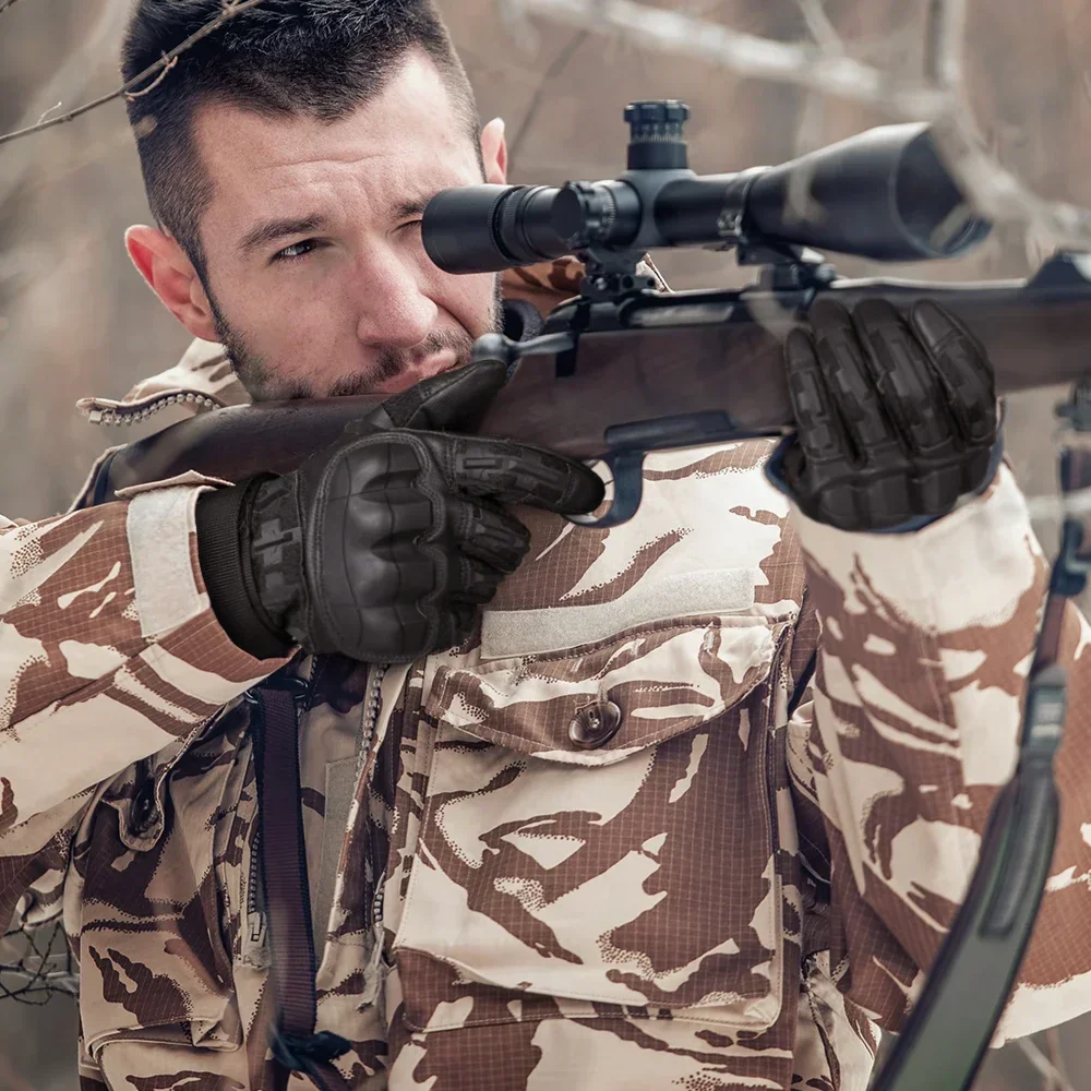 Guantes tácticos pantalla táctil carcasa dura caza al aire libre Airsoft combate tiro senderismo deportes de ciclismo equipo antideslizante de cuero PU - imagen 3