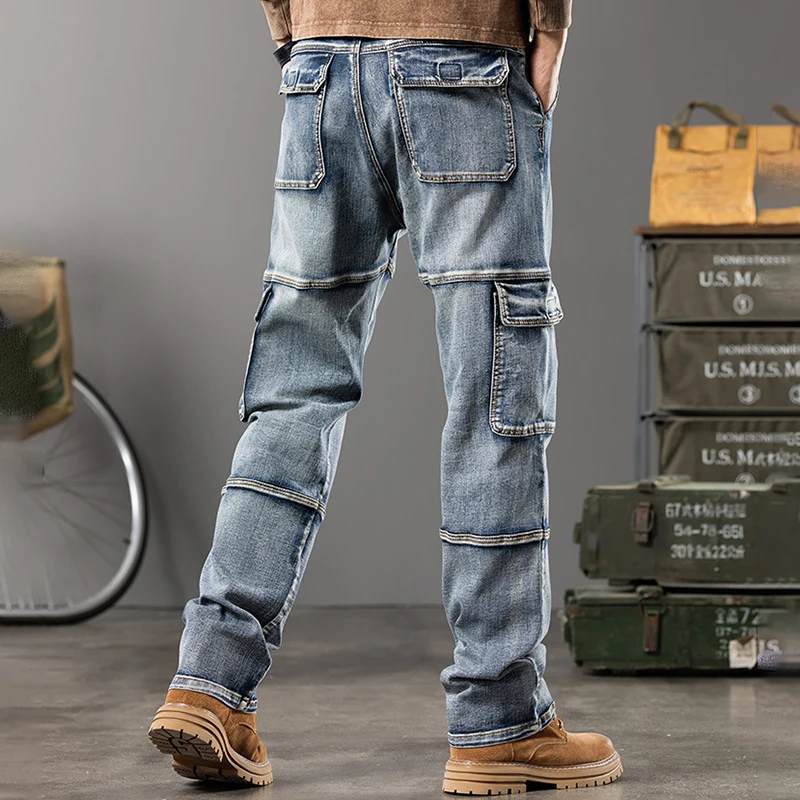 Pantalones cargo tácticos multibolsillos hombre, rectos trabajo - imagen 4