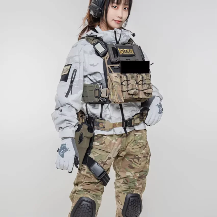 TRNBAC poliéster algodón MCAP nieve camuflaje abrigo blanco desplazamientos al aire libre primavera y otoño hombres y mujeres Top táctico - imagen 4