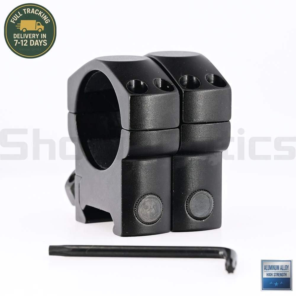 Shooin Optics Anillos de alcance de 30 mm y 1,25 pulgadas para montaje en riel Weaver/Picatinny de 20 mm, aluminio duro resistente - imagen 3