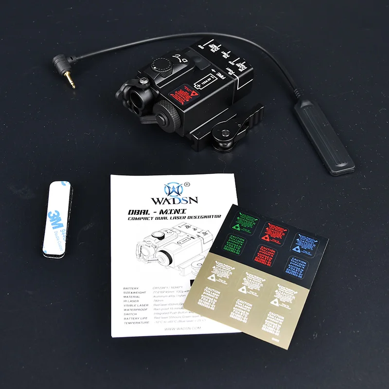 WADSN Airsoft MINI DBAL-A2 IR luz estroboscópica rojo verde azul punto láser CNC Metal Mini Dbal A2 caza Scout luces 20MM Rail - imagen 4