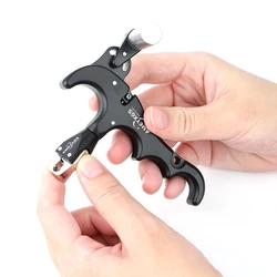 Liberador de arco compuesto aluminio 4 dedos gatillo pulgar giro