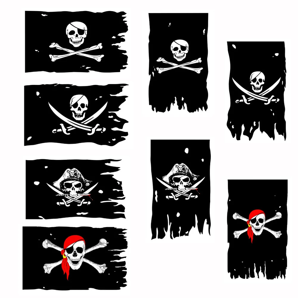 FLAGLINK 90X150CM Estilos horizontales y vertical Pecho de hombre muerto Cráneo doble roto Pirata Jack Rackham Jolly Roger Banderas
