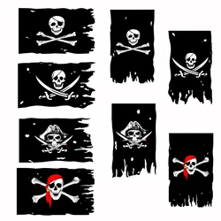 FLAGLINK 90X150CM Estilos horizontales y vertical Pecho de hombre muerto Cráneo doble roto Pirata Jack Rackham Jolly Roger Banderas