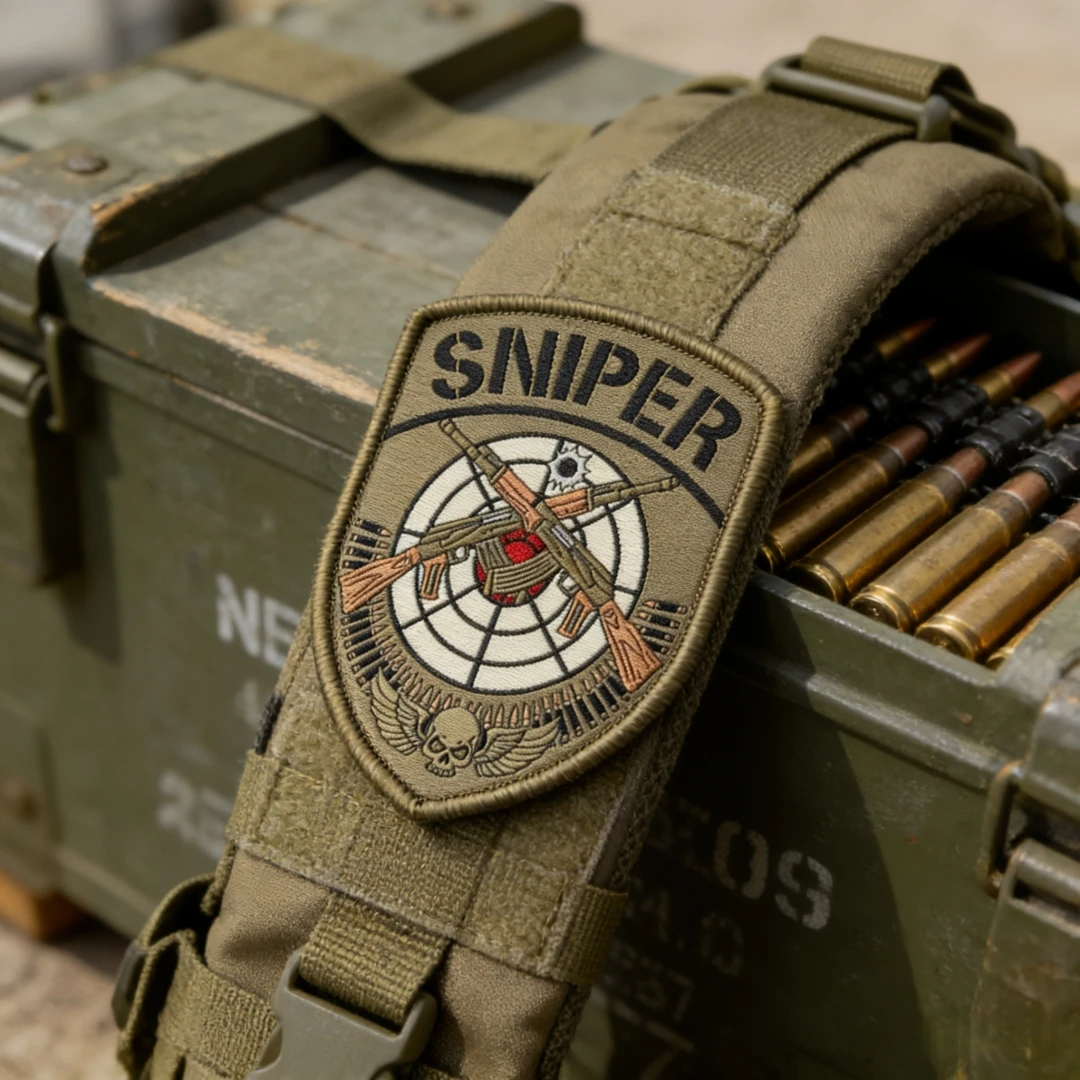 Parche moral táctico calavera Sniper – Tejido con velcro