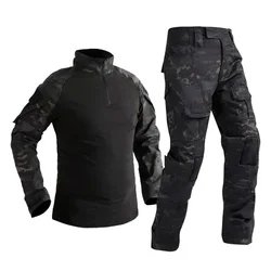 Trajes tácticos uniforme de Paintball al aire libre camisas de camuflaje impermeables pantalones Cargo ropa de hombre trajes resistentes al desgaste de Trabajo