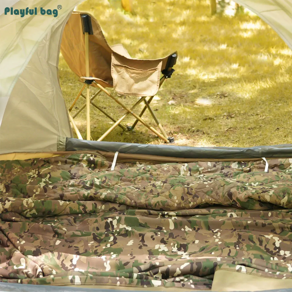 Colcha de camuflaje para acampar, manta multifuncional para Picnic, Poncho a prueba de viento para exteriores, colcha impermeable para siesta, mantiene el calor NA81 - imagen 3