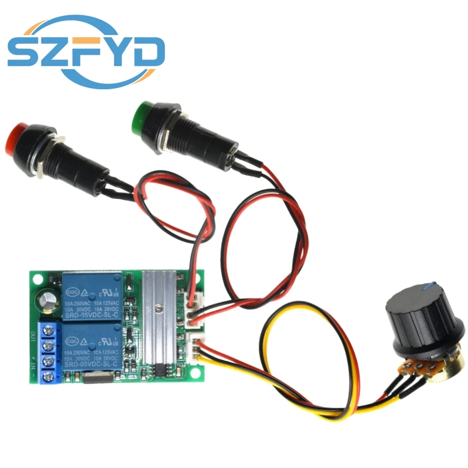 Controlador de velocidad del Motor de CC de 6-24V con interruptor Reversible PWM, módulo de velocidad ajustable hacia adelante/atrás para motores de 12V y 24V - imagen 2