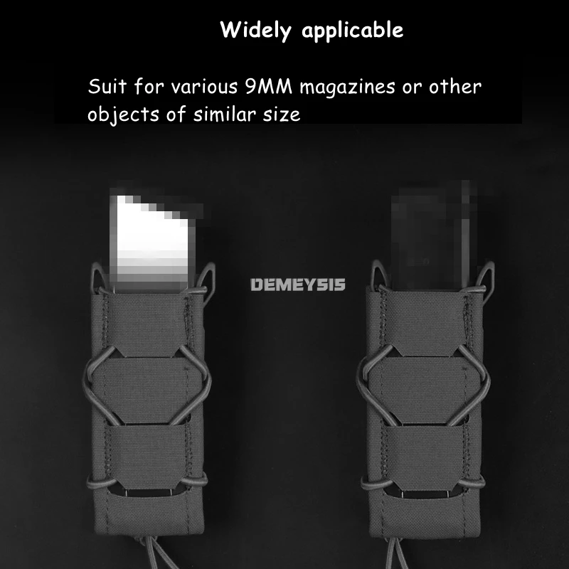 Bolsa táctica individual para revista para 9MM Mag, extracción rápida, tiro al aire libre, caza, linterna, herramientas, paquetes, bolsas Airsoft MOLLE Mag - imagen 5