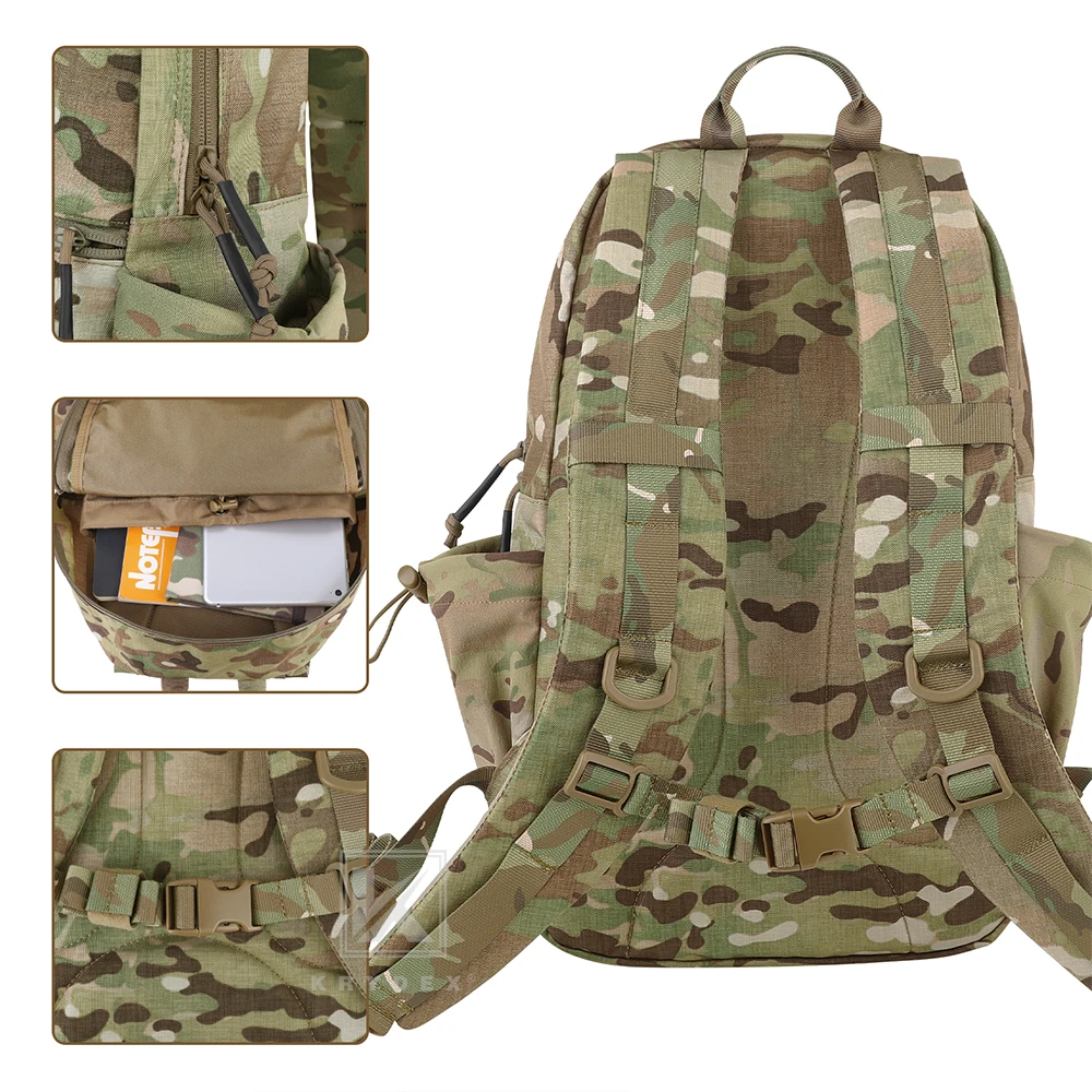 Mochila táctica KRYDEX de 14L, mochila táctica EDC para exteriores, viaje, senderismo, deporte, caza, mochila ligera impermeable - imagen 4