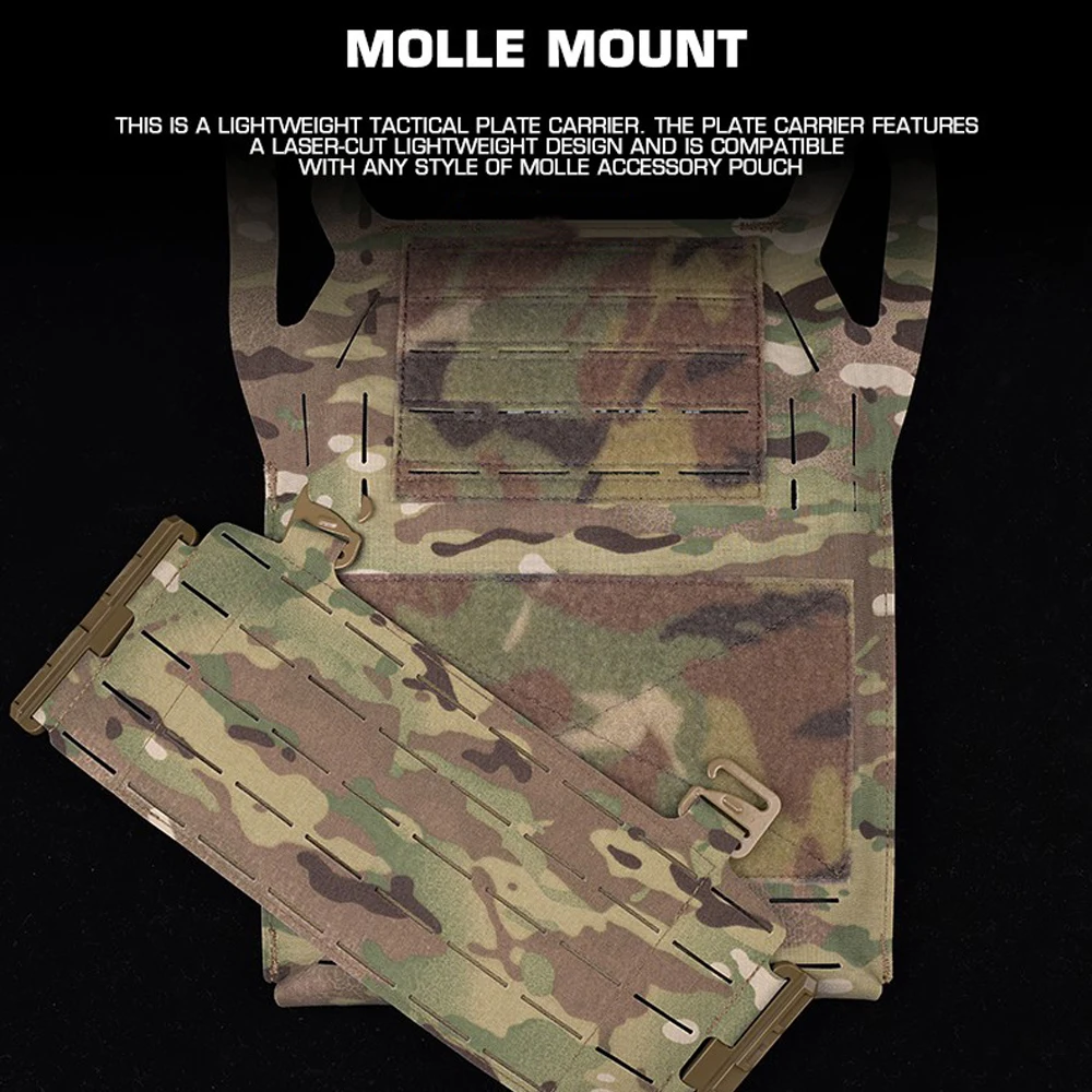 Chaleco táctico ligero desmontable Panel frontal MOLLE liberación rápida caza al aire libre chaleco de entrenamiento Airsoft equipo portador de placa - imagen 5