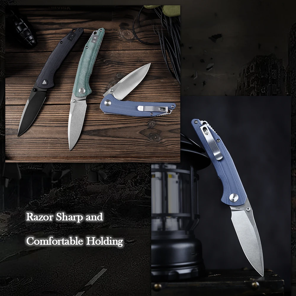 TRIVISA cuchillo EDC plegable con clip y hoja satén - imagen 3