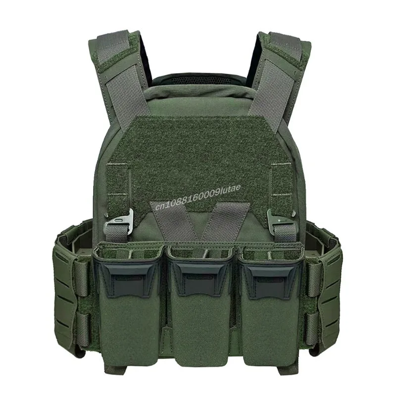 Portador de placa táctica Sub-Zero con bolsa de pinza Triple Mag 5,56, faja elástica, chaleco de caza de baja visibilidad Molle Airsoft - imagen 2