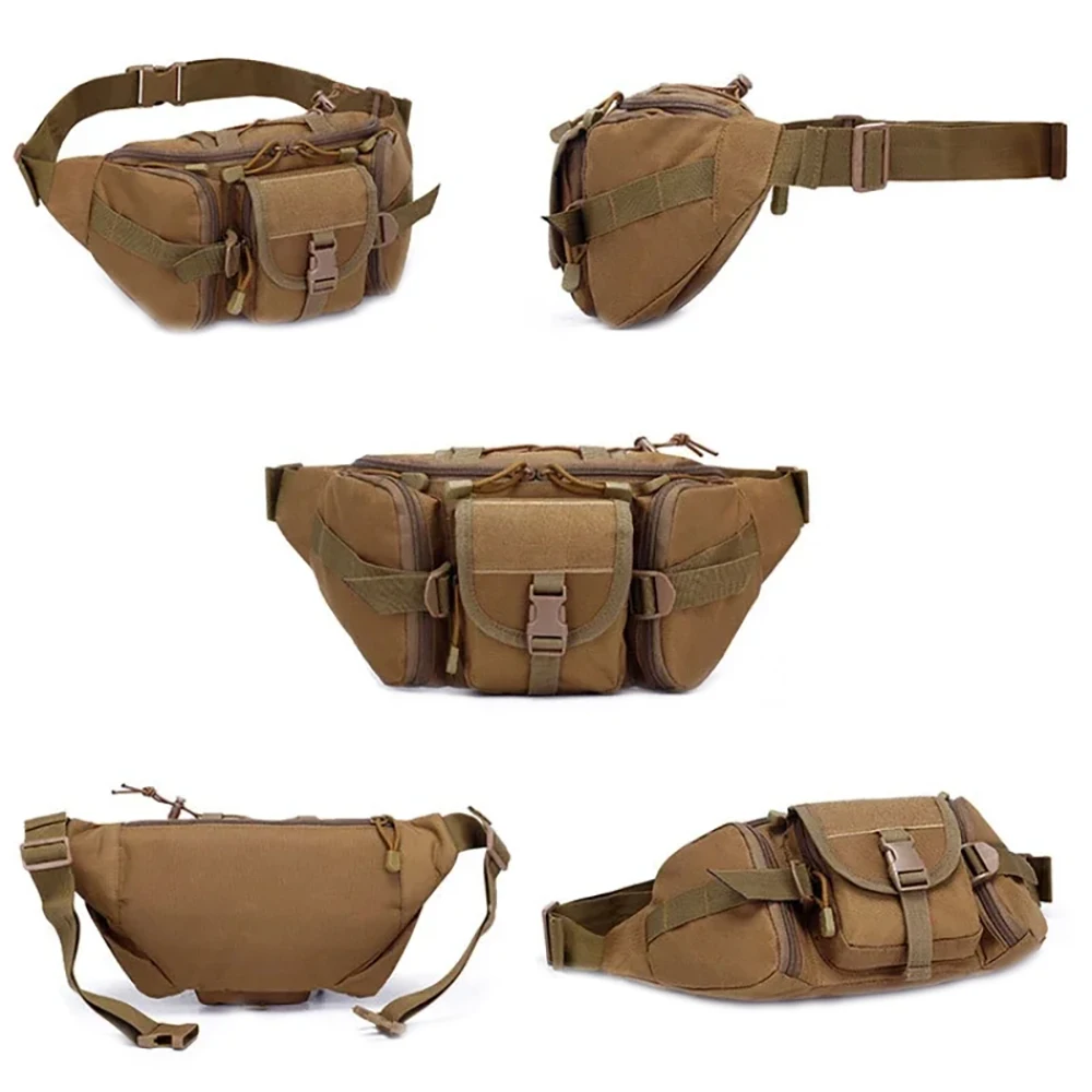 Riñonera de tela Oxford, bolsa Molle impermeable de gran capacidad con múltiples bolsillos, cinturón de escalada transpirable para acampar, novedad - imagen 3