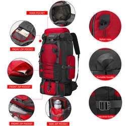 Mochila táctica 80L impermeable para senderismo y montañismo