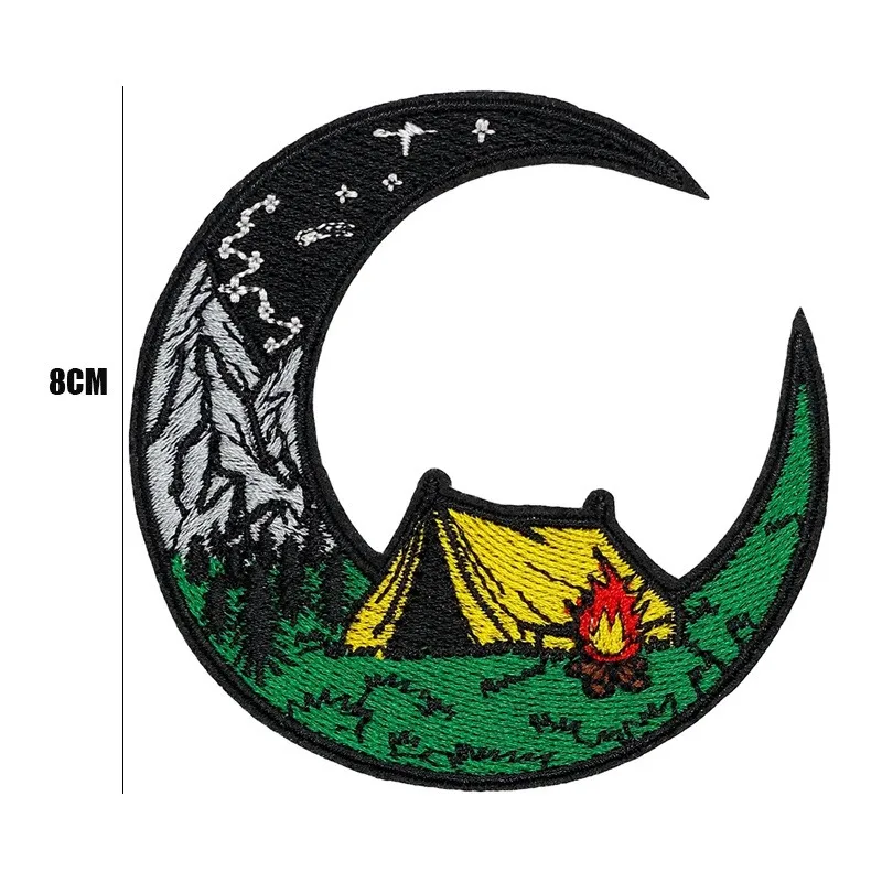 CAMPER Parches bordados 3D Paisaje todo terreno al aire libre Moral Camping Personalidad Brazalete con parche para mochila - imagen 5