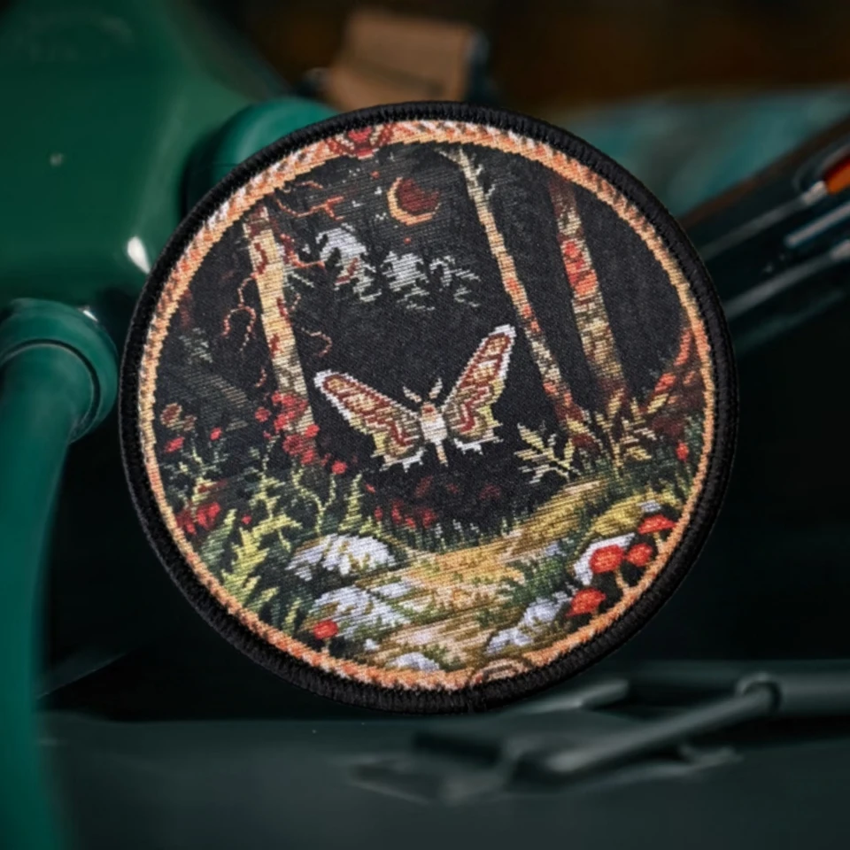 Parche táctico de moral sinfónica nocturna de mariposa, brazalete militar personalizado, parches de gancho y bucle impresos para ropa, pegatina para mochila - imagen 5