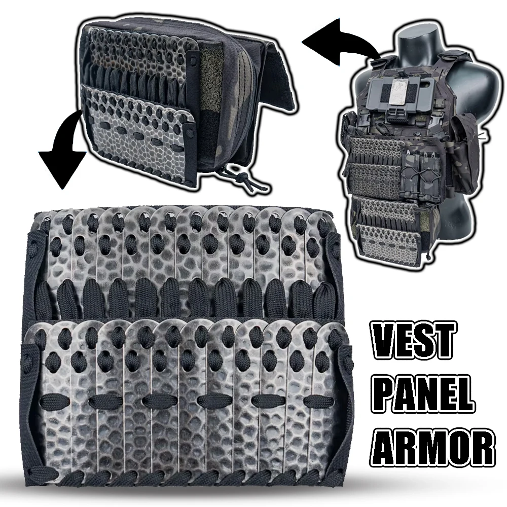 Panel de chaleco táctico, armadura, Panel protector, armadura a escala de dragón, Protector de combate estilo samurái de caballero Medieval para caza Airsoft
