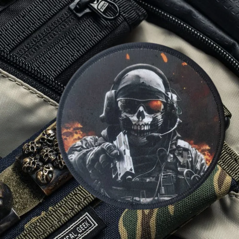 Parche con estampado de soldado militar, chaleco táctico, insignia de moral con gancho y bucle, pegatinas decorativas para mochila, parches para brazalete para ropa - imagen 4