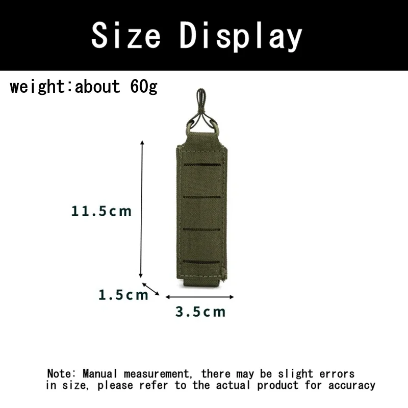 Bolsa táctica para revistas de pistola de 9mm, Molle, portador individual Mag, Funda de cuero, soporte para linterna de caza al aire libre, bolsa para chaleco de herramientas EDC