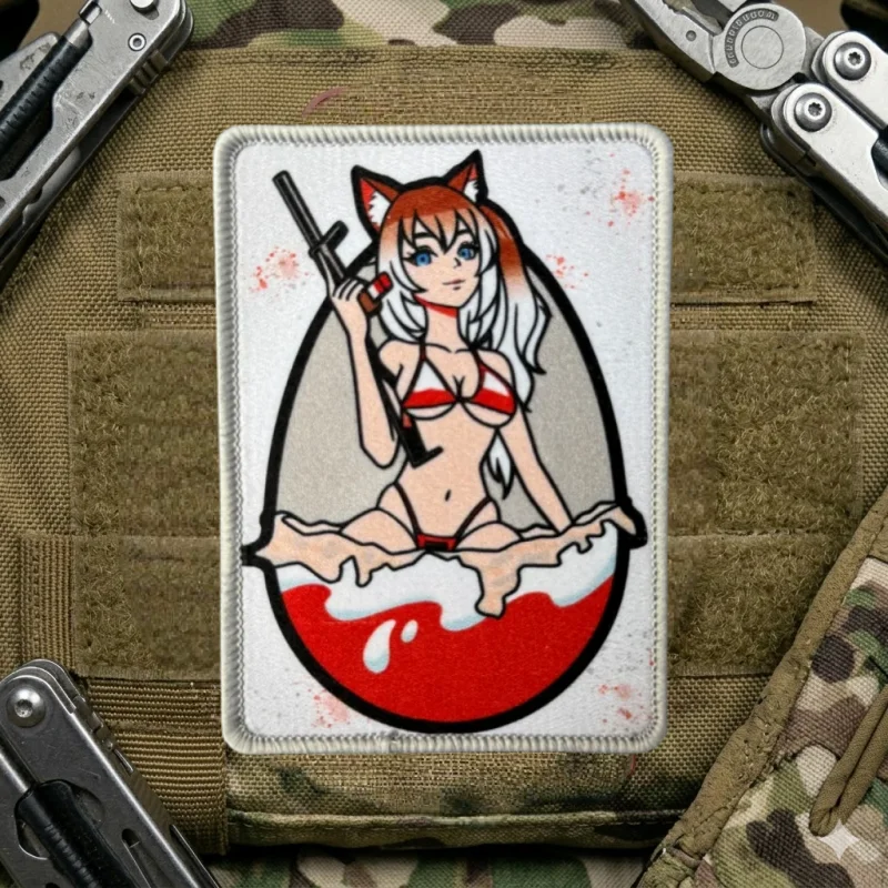 Parche táctico anime chica sorpresa con gancho y bucle para ropa - imagen 4