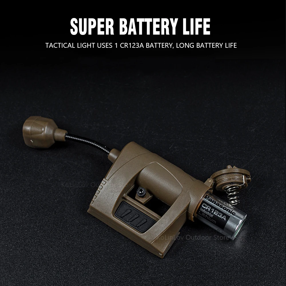 Luz táctica para casco Airsoft, lámpara láser IR, carga rápida, 4 modos, verde, rojo, blanco - imagen 3