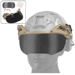 Casco táctico gafas abatibles 2 lentes ajustables protección ocular a prueba de viento para cascos rápidos casco Airsoft gafas abatibles