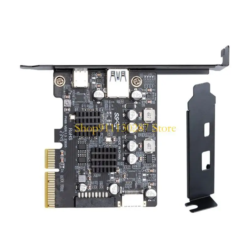 J1HC USB CARD PCIe Tipo C Tarjeta adaptador PCIe 4x a USB 3.2 Transferencia datos 10GBPS - imagen 3