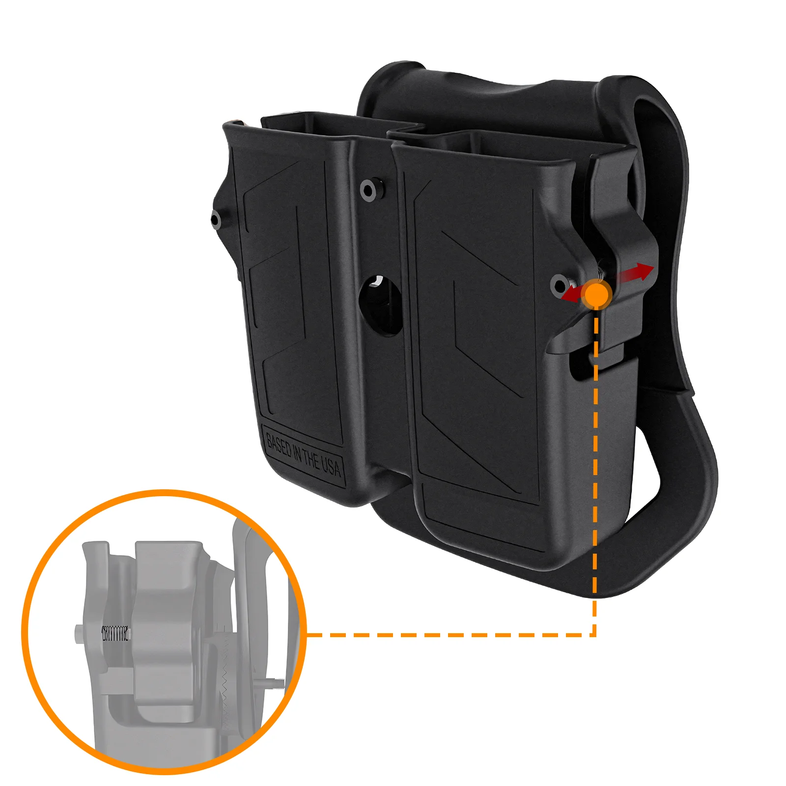 Portaherramientas Universal doble soporte para revistas pistola Mag portador para 9mm 10mm.40.45 funda para revistas de doble pila individual - imagen 3