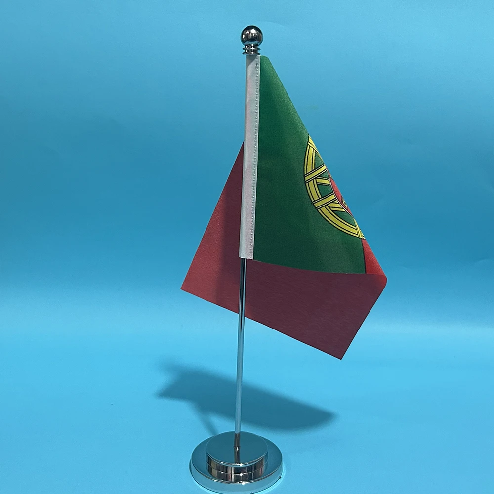 BANDERA DE SKY, bandera de escritorio de oficina, bandera de Portugal, 14x21cm, bandera nacional de la República de Portugal, cartel de país, adornos de escritorio, banderas - imagen 4
