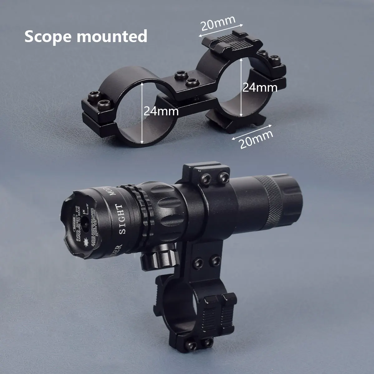 Mira láser verde táctica y puntero rojo compatible con Picatinny - imagen 3