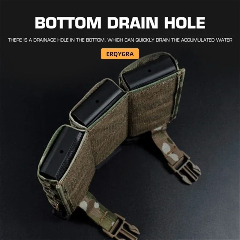 ERQYGRA-bolsa táctica FAST 5,56, Triple Mag, Panel frontal largo, bolsa Molle, accesorios para sistema, riñonera, fundas, equipo de caza - imagen 4